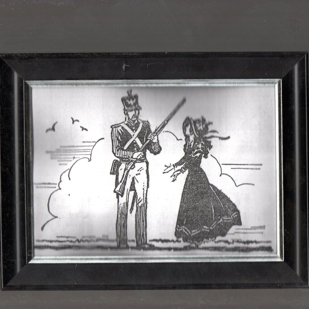 Framed Vintage Black & White Drawing - The Sentry